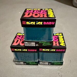 Nee Doh Nice Ice Baby Squishy Toy - Blue set of 3 small ice cubes